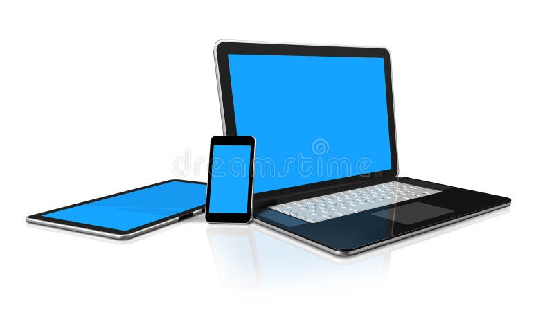 För PCtelefon för digital bärbar dator mobil tablet stock illustrationer