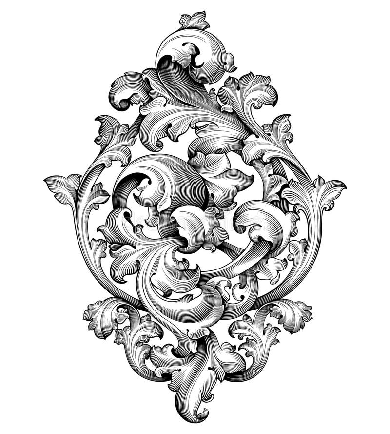 För ramgräns för tappning barock viktoriansk heraldi för vektor för tatuering för modell för blom- prydnad för monogram för hörn royaltyfri illustrationer