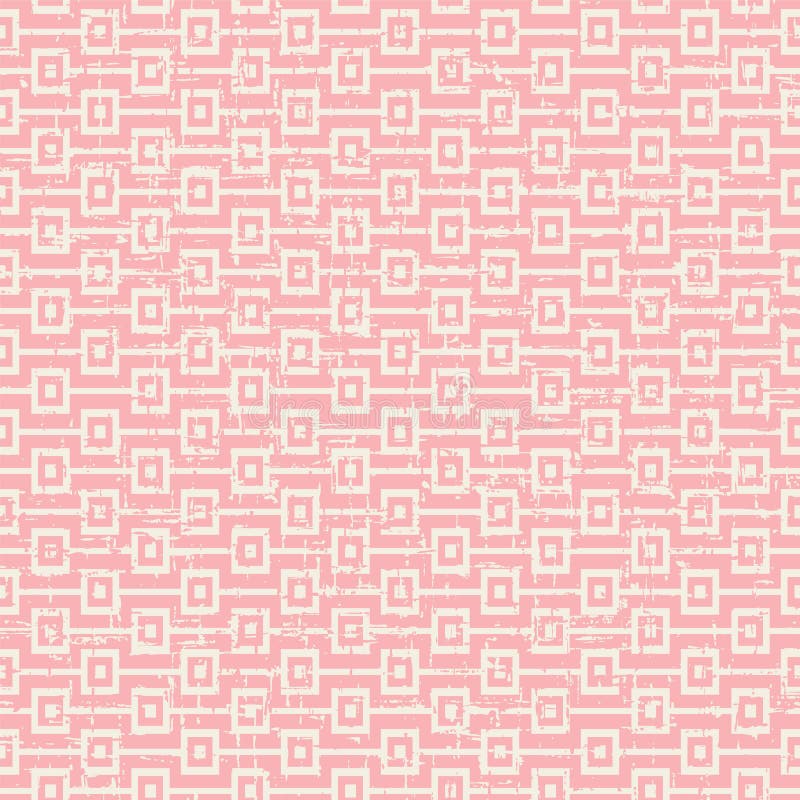 För rosa färgfyrkant för sömlös tappning sliten ut bakgrund för modell för följd royaltyfri illustrationer För rosa färgfyrkant för sömlös tappning sliten ut bakgrund för modell för följd royaltyfri illustrationer