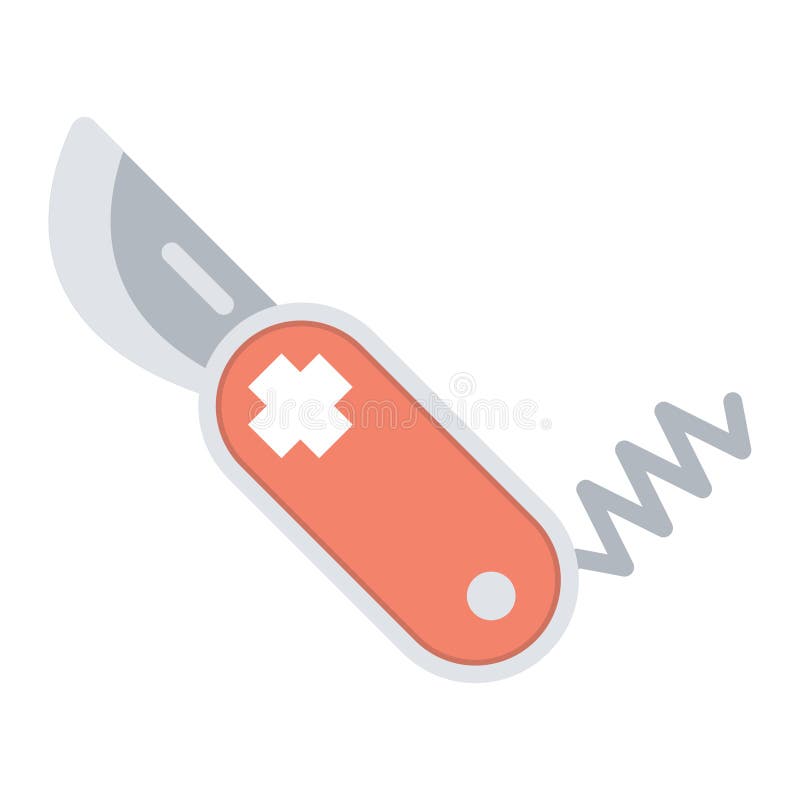 För schweizarekniv för lopp campa symbol för illustration stock illustrationer