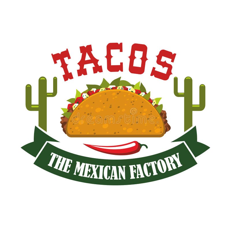 För snabbmatrestaurang för taco mexikansk symbol för vektor vektor illustrationer För snabbmatrestaurang för taco mexikansk symbol för vektor vektor illustrationer