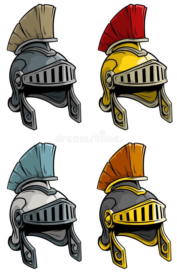 För soldathjälm för tecknad film forntida roman uppsättning för symbol stock illustrationer För soldathjälm för tecknad film forntida roman uppsättning för symbol stock illustrationer