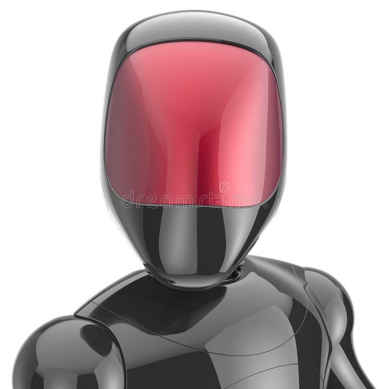 För svart tekniskt avancerad futuristisk cyberspace robotandroid för Cyborg royaltyfri illustrationer
