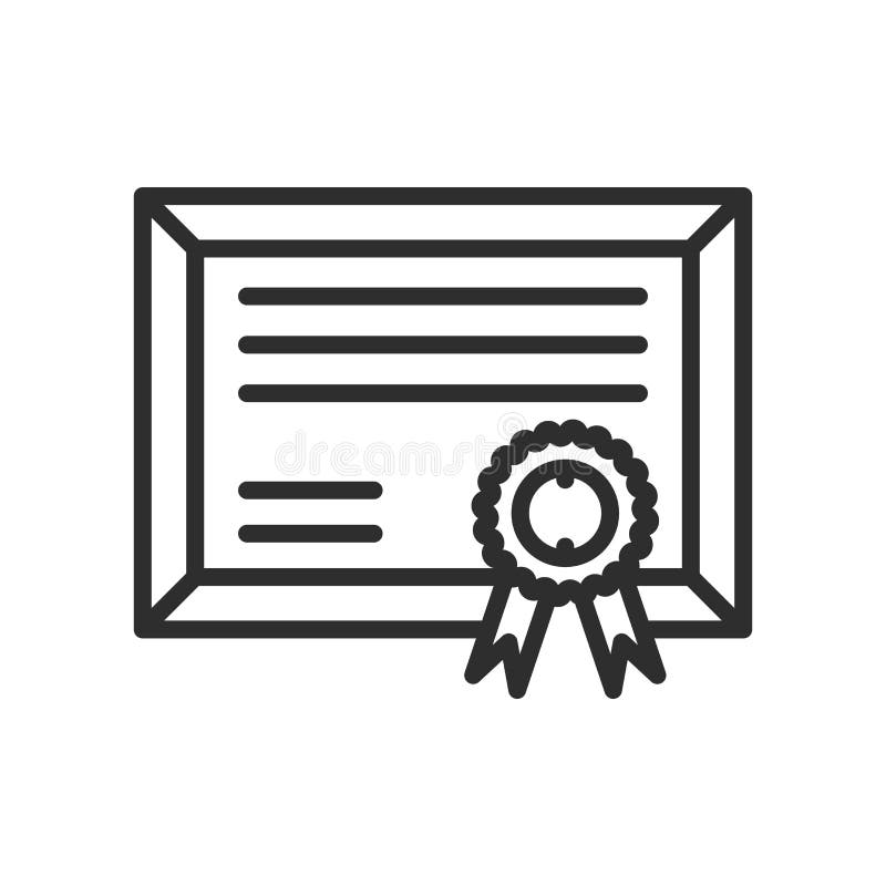 För symbolsvektor för Digitalt certifikat som tecken och symbol isoleras på whit royaltyfri illustrationer