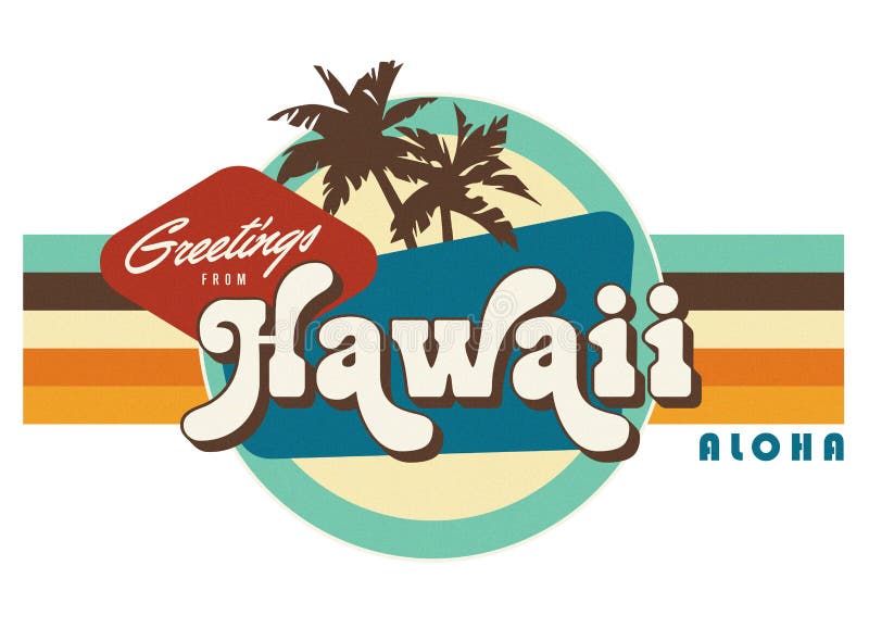För t-skjorta för stil för Hawaii tappningvykort konst design vektor illustrationer För t-skjorta för stil för Hawaii tappningvykort konst design vektor illustrationer