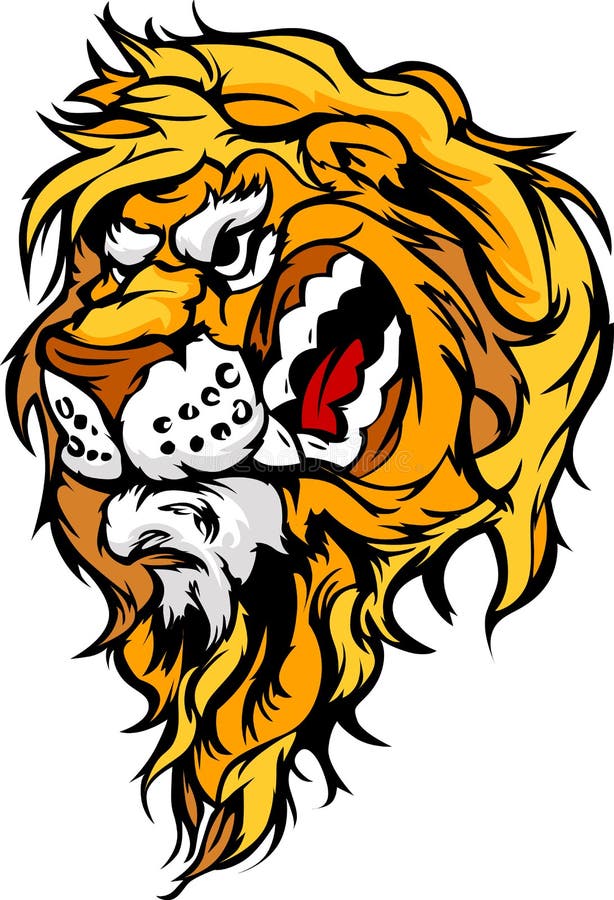 För tecknad filmmaskot för Lion Head illustration vektor illustrationer