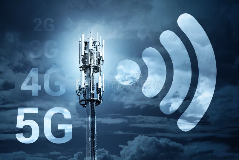 För trådlös begrepp för teknologi internetuppkopplingkommunikation för snabb hastighet 5G mobilt royaltyfri fotografi