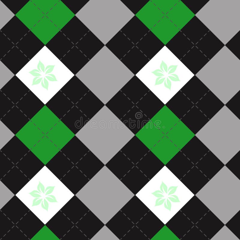 För tygtextur för vektor rutigt tryck i skuggor av svart, gräsplan och grå färger Sömlös modell för tartanpläd stock illustrationer För tygtextur för vektor rutigt tryck i skuggor av svart, gräsplan och grå färger Sömlös modell för tartanpläd stock illustrationer