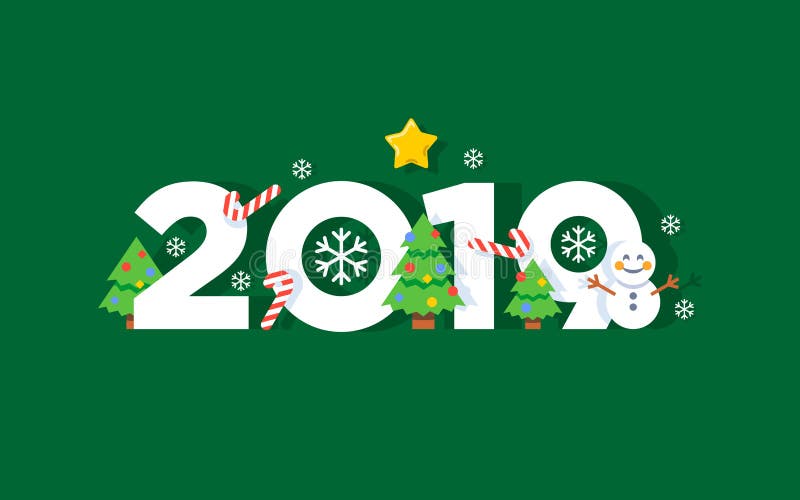 För vektorhälsning för lyckligt nytt år kort 2019 stock illustrationer För vektorhälsning för lyckligt nytt år kort 2019 stock illustrationer