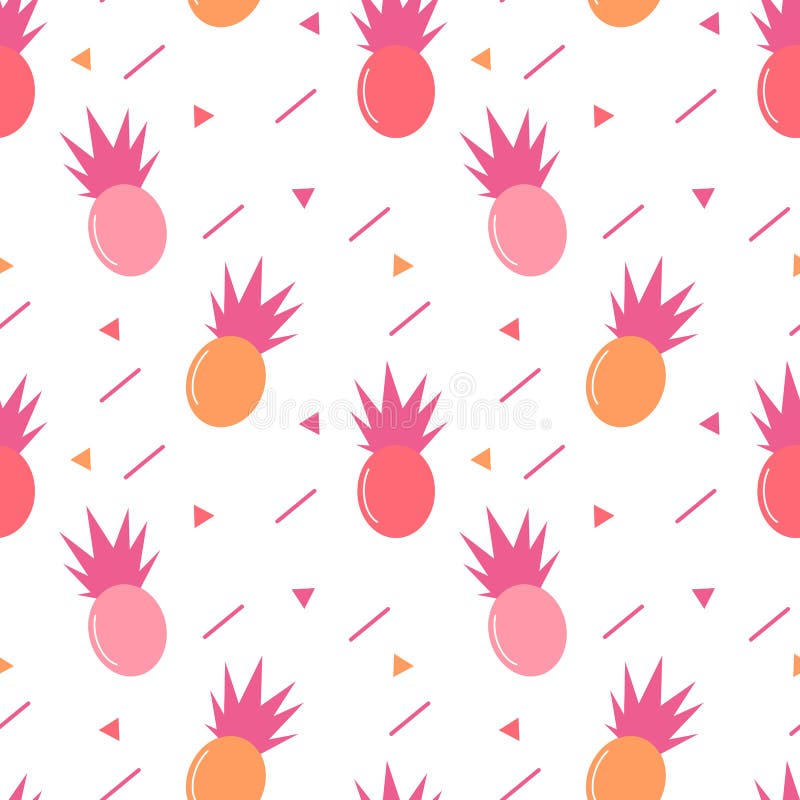 För vektormodell för gulliga färgrika ananors sömlös illustration för bakgrund vektor illustrationer För vektormodell för gulliga färgrika ananors sömlös illustration för bakgrund vektor illustrationer