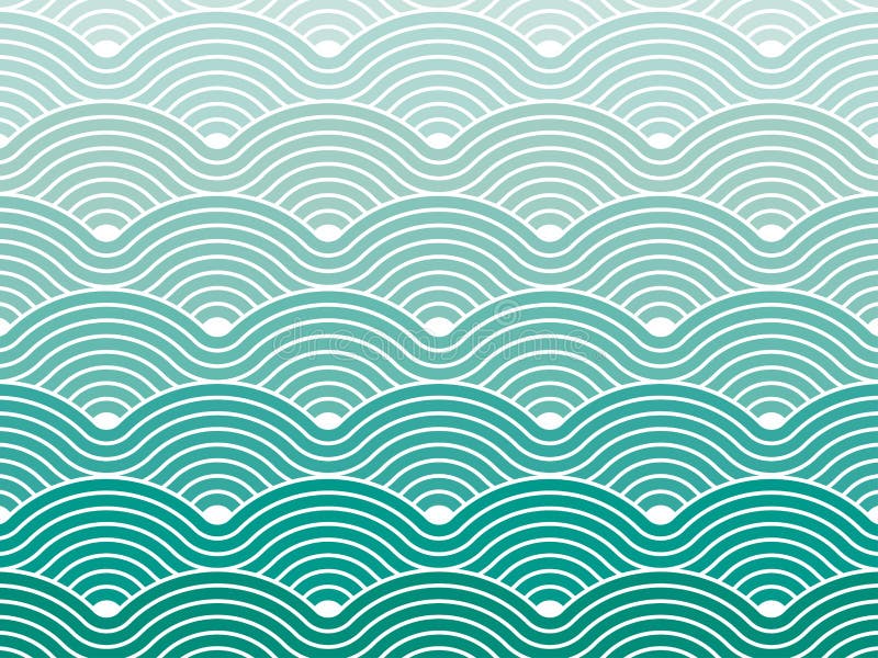 För vågmodell för färgrik geometrisk sömlös upprepande vektor curvy illustration för diagram för vektor för bakgrund för textur stock illustrationer