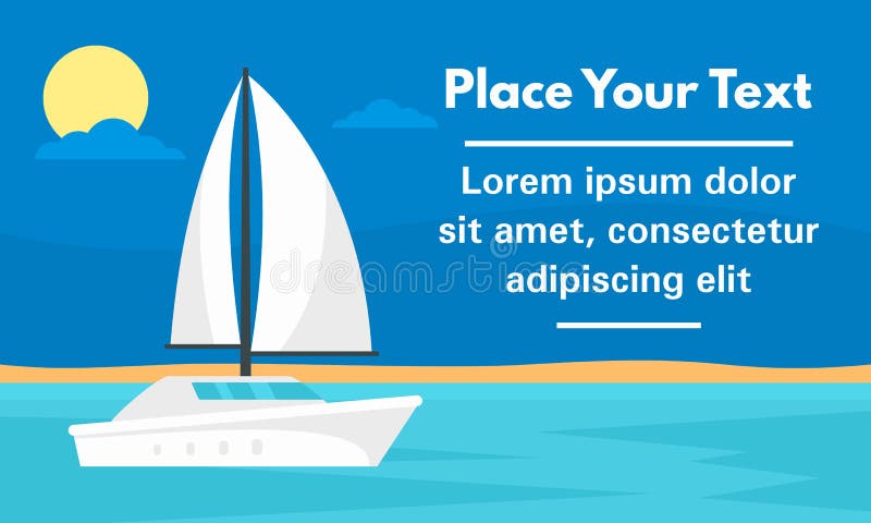 För yachtbegrepp för elit vitt baner, plan stil royaltyfri illustrationer För yachtbegrepp för elit vitt baner, plan stil royaltyfri illustrationer