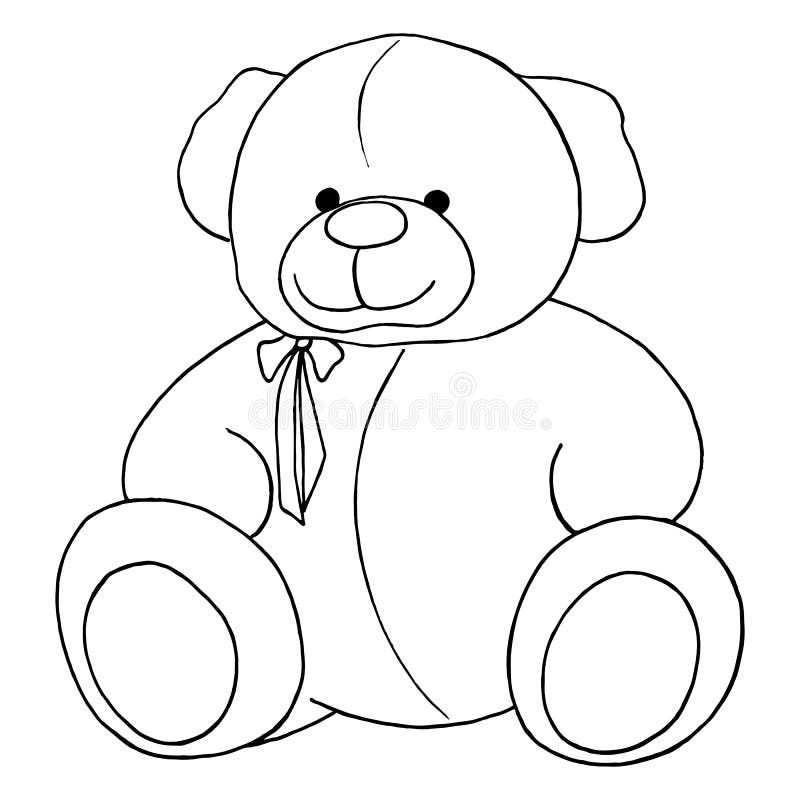 För älskvärd monokrom linje isolerad konst Teddy Bear för tecknad film leksak royaltyfri illustrationer För älskvärd monokrom linje isolerad konst Teddy Bear för tecknad film leksak royaltyfri illustrationer