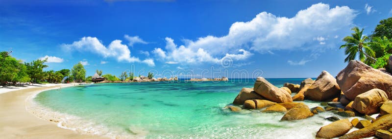Förbluffa Seychellerna, Praslin fotografering för bildbyråer Förbluffa Seychellerna, Praslin fotografering för bildbyråer