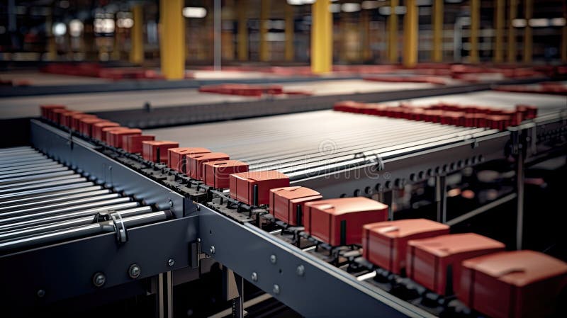 Förderband für Roboterlager stock abbildung