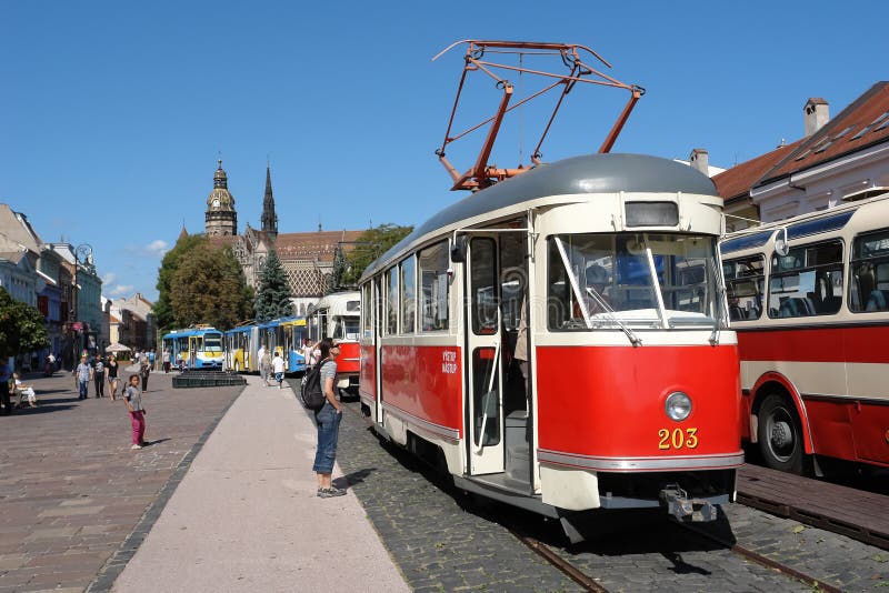 Straßenbahn in Košice lizenzfreie stockfotos
