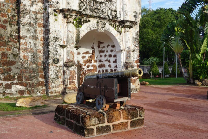 Fördärvar av Kotaen Famosa en portugisisk fästning i Malacca royaltyfri fotografi Fördärvar av Kotaen Famosa en portugisisk fästning i Malacca royaltyfri fotografi