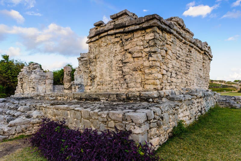 Fördärvar av Tulum arkivfoto