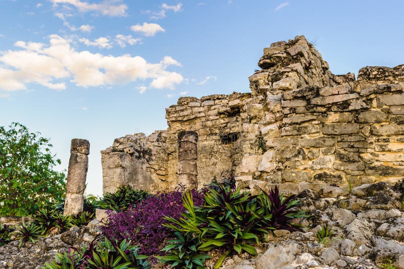 Ruinerna av Tulum arkivfoton