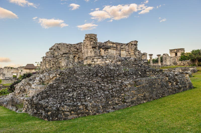 Fördärvar av Tulum arkivfoto