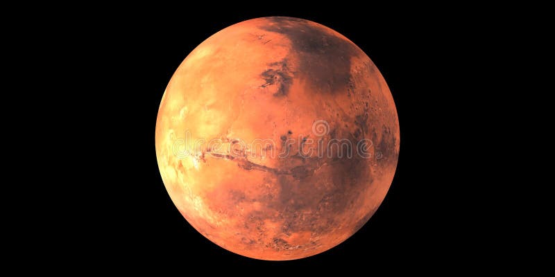 Fördärvar planeten som är röd i svart bakgrund för utrymme vektor illustrationer