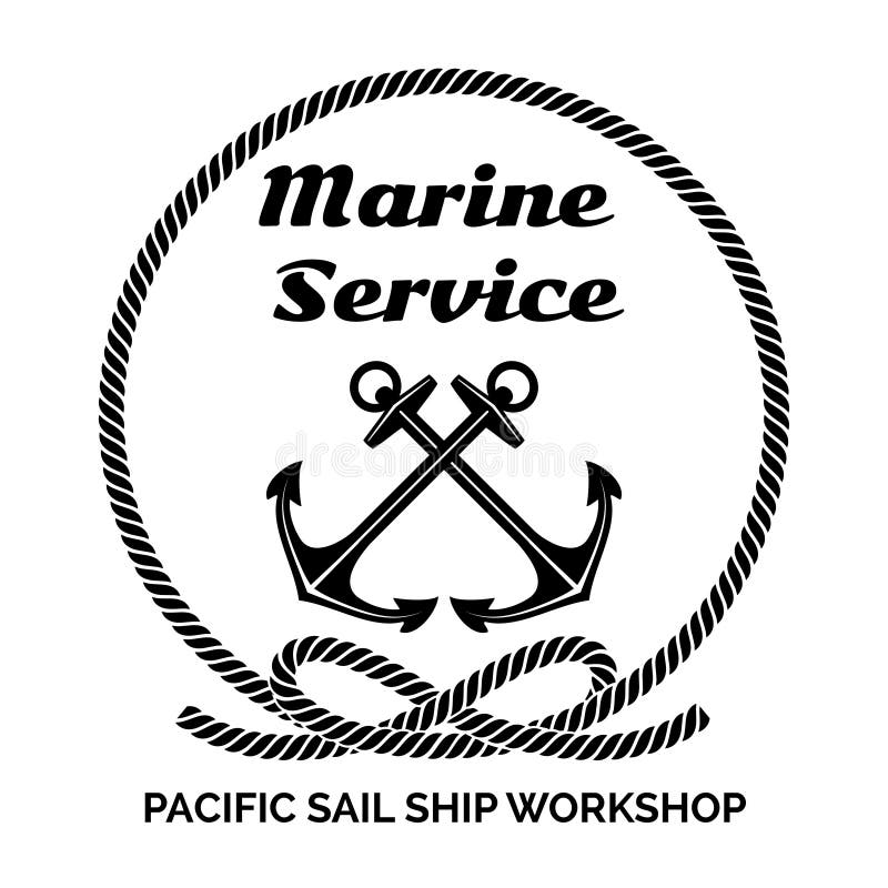 Företag Logo Design för Marine Service royaltyfri illustrationer Företag Logo Design för Marine Service royaltyfri illustrationer