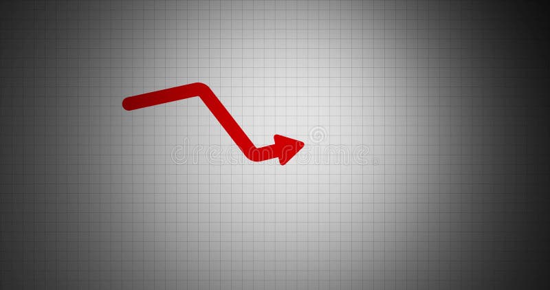 Förlust på grund av kollision. animerad tillväxt nedåtpil. affärsdiagram som visar nedåtgående tillväxt. rörelseförlustkoncept 4k-