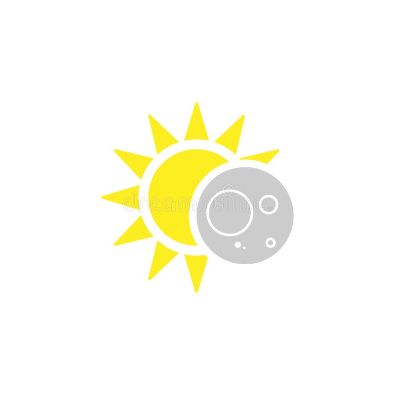 Förmörka den sol- symbolen i plan stil, vektorillustration vektor illustrationer Förmörka den sol- symbolen i plan stil, vektorillustration vektor illustrationer