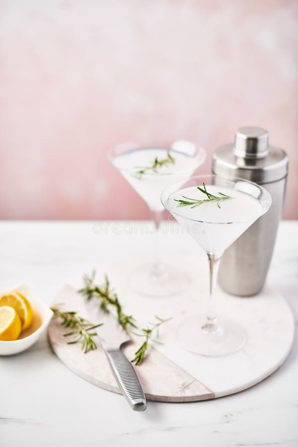 Förnyande alkoholiserad coctail för sommar med rosmarin fotografering för bildbyråer Förnyande alkoholiserad coctail för sommar med rosmarin fotografering för bildbyråer