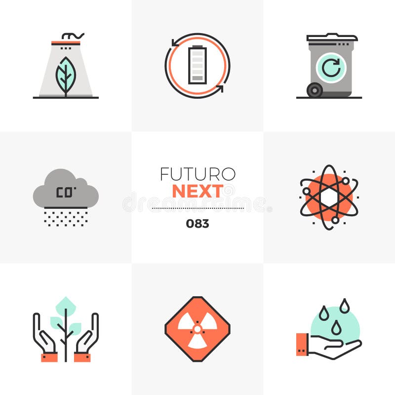 FöroreningproblemFuturo nästa symboler vektor illustrationer FöroreningproblemFuturo nästa symboler vektor illustrationer