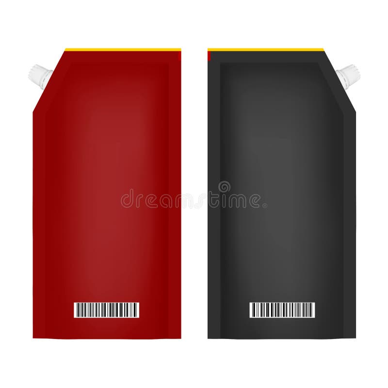 Förpacka för ketchup eller majonnäs i vektor på vit bakgrund stock illustrationer Förpacka för ketchup eller majonnäs i vektor på vit bakgrund stock illustrationer