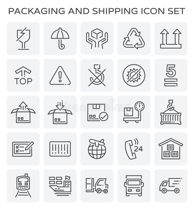 Förpackande sändningssymbol stock illustrationer Förpackande sändningssymbol stock illustrationer