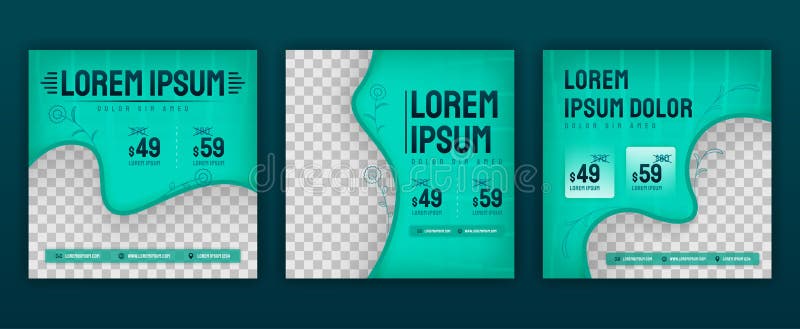 Förpackning för sociala medier med estetisk grön modedesign. vektorillustrationsdesign kan användas för webbsida för webbplatser royaltyfri illustrationer