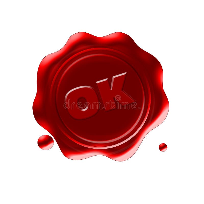 approved wax seal printed ok on after checking. approved wax seal printed ok on after checking
