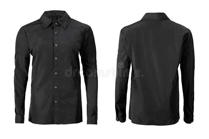 Black color formal shirt with button down collar isolated on white. Black color formal shirt with button down collar isolated on white