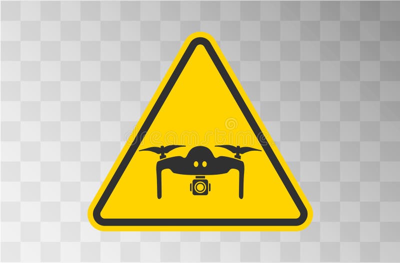 Försiktighet för kvadratkopter med drakonikoner silhouette-symbol. Farodronfpv-kompressor med åtgärdskamera. foto och video. vekto stock illustrationer