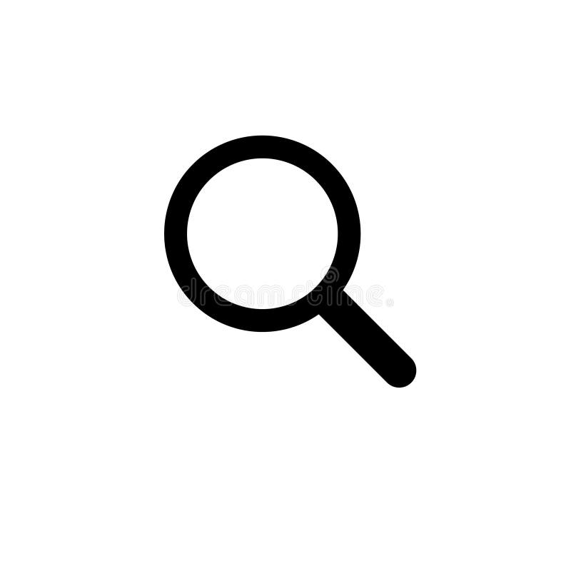Förstoringsglas- eller sökandesymbol vektor illustrationer