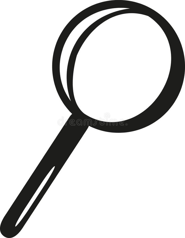 Förstoringsglaskontur stock illustrationer