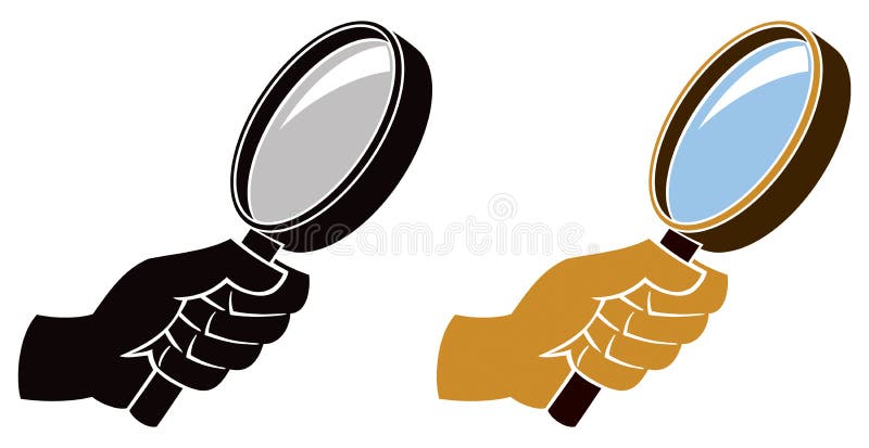 Förstoringsglassymbol vektor illustrationer