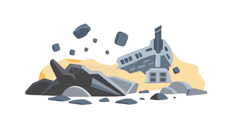 Förstört byggande efter katastrofen Urban Decay Vector Illustration-vektordesign Generativ AI royaltyfri illustrationer