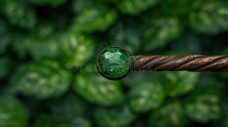 Förtjusande emerald crystal i skogen royaltyfri illustrationer