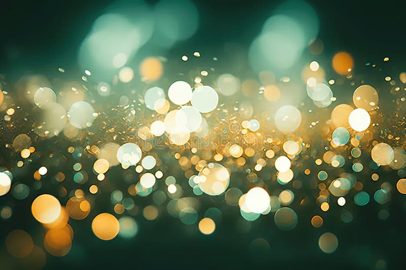 Förtjusande emerald elegance abstract blur bokeh bakgrund med gulgrön och vit gnistor som omvandlar arbetsytan till en royaltyfri illustrationer