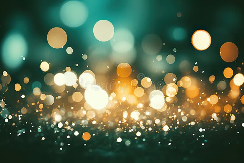 Förtjusande emerald elegance abstract blur bokeh bakgrund med gulgrön och vit gnistor som omvandlar arbetsytan till en royaltyfri illustrationer