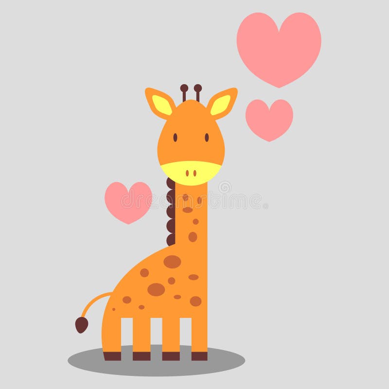 Förälskad gullig giraff royaltyfri illustrationer