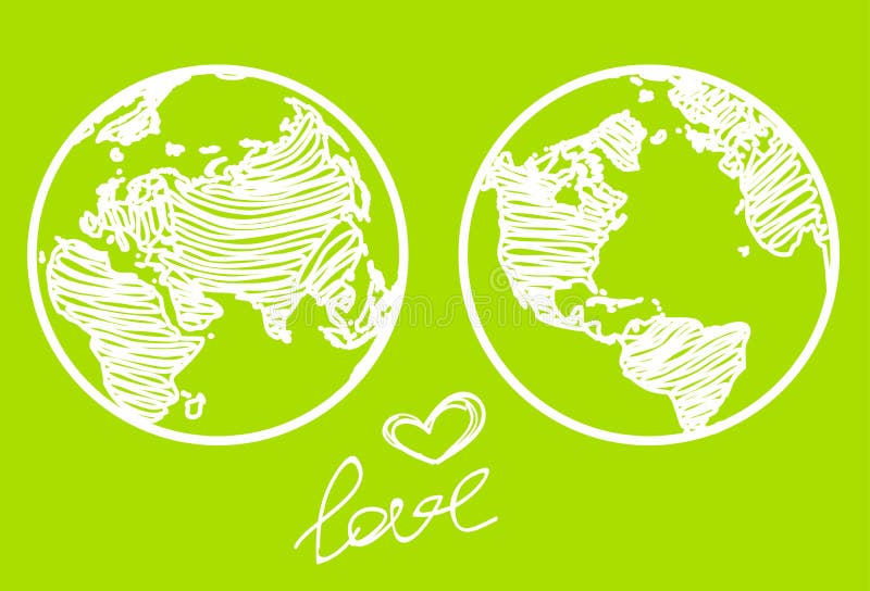 Vector love the planet concept. Vector love the planet concept