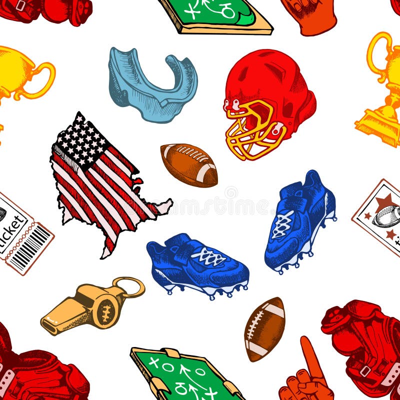 Collected from the character drawing on American football. Collected from the character drawing on American football