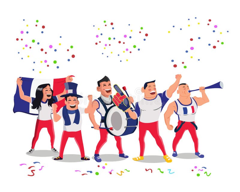 Fútbol nacional francés alegre Team Supporter Crowd Having Fun libre illustration Fútbol nacional francés alegre Team Supporter Crowd Having Fun libre illustration