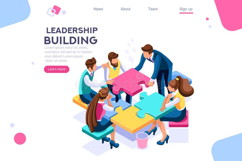 Führer-Business Puzzle Building-Prozess vektor abbildung Führer-Business Puzzle Building-Prozess vektor abbildung