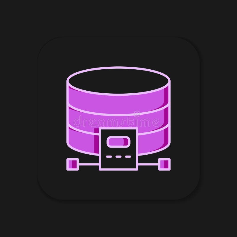 Fülle Cloud Datenbank Icon isoliert auf schwarzem Hintergrund. Cloud Computing-Konzept. Digitaler Dienst oder App mit Datenübertragung. flacher Umrissstil mit Schatten. Vector.