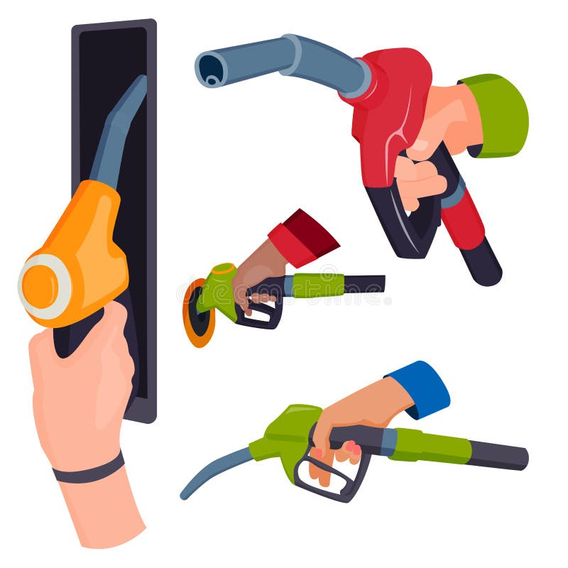 Füllende Benzinstationspistole in den Leuten übergibt Raffineriebrennstoffaufnahmeerdölbehälterservice-Werkzeugvektorillustration lizenzfreie abbildung Füllende Benzinstationspistole in den Leuten übergibt Raffineriebrennstoffaufnahmeerdölbehälterservice-Werkzeugvektorillustration lizenzfreie abbildung